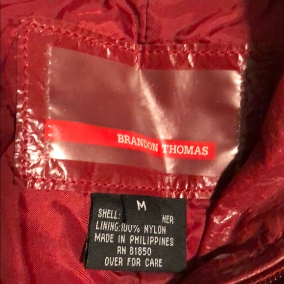 Red leather jacket Brandon Thomas - Picture 3 of 3